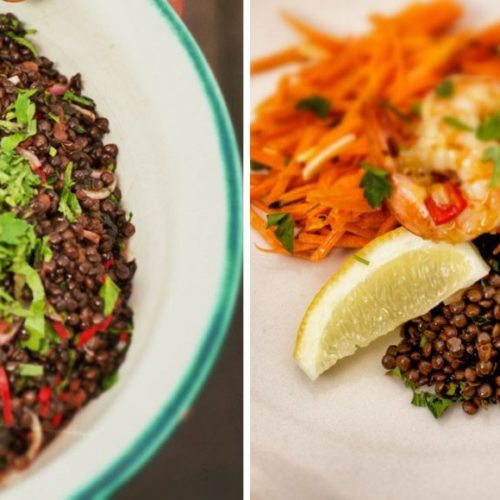 Linsensalat aus Beluugalinsen