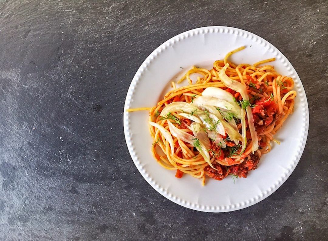 Rezept für Spaghetti mit Fenchel-Bolognese